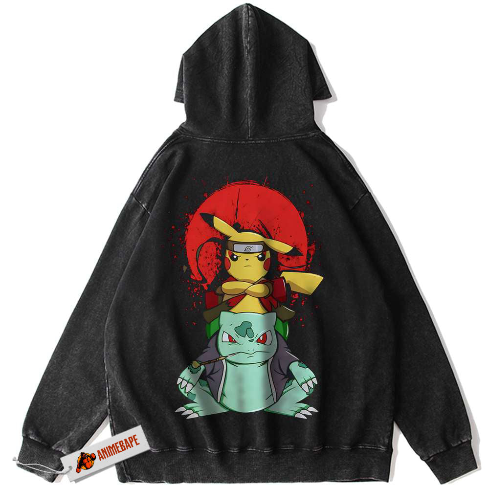 Pokemon Pikachu Bulbasaur Vintage Anime Hoodie for Men and Women