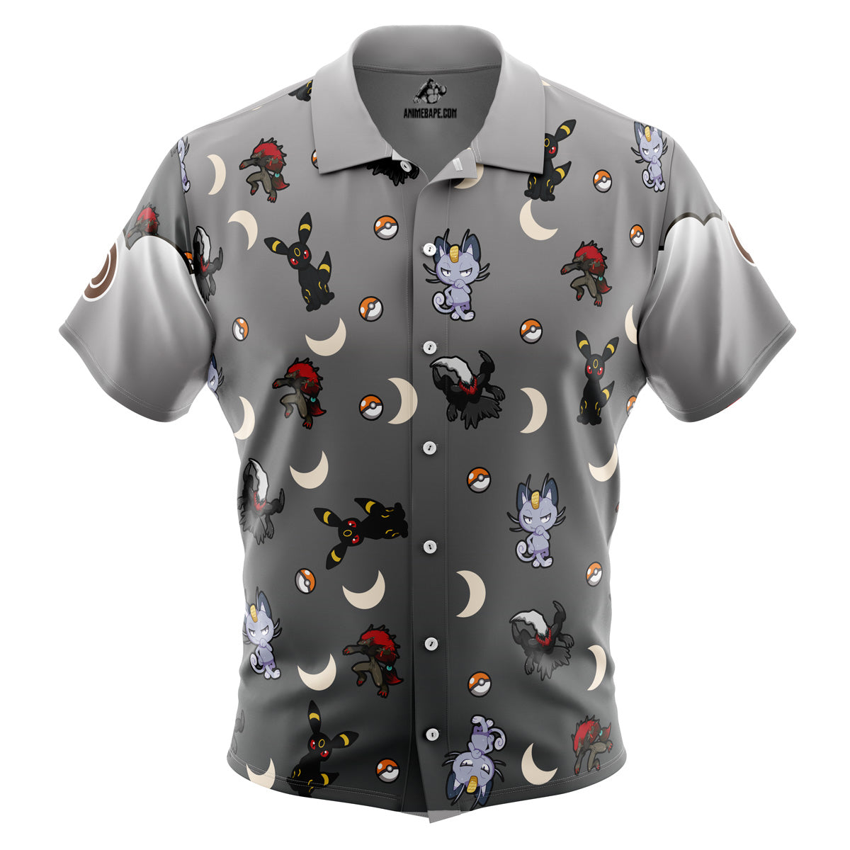 Pokemon Dark Type Pattern Button Up Hawaiian Shirt