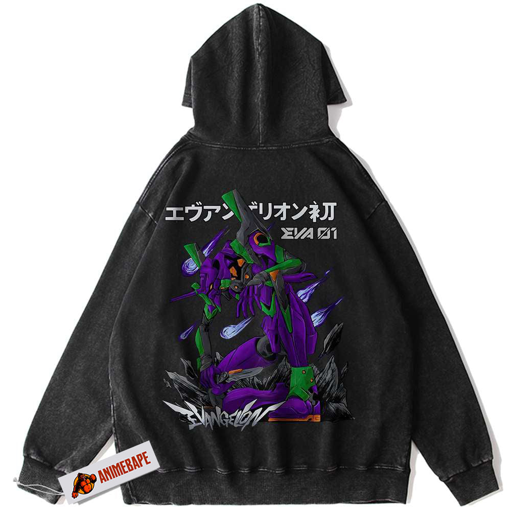 Neon Genesis Evangelion Eva-01 Vintage Anime Hoodie