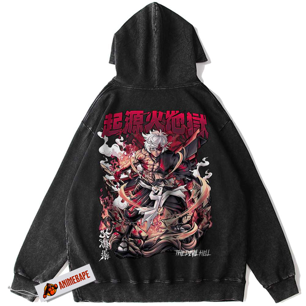 Gabimaru Hells Paradise Anime Vintage Hoodie for Men and Women