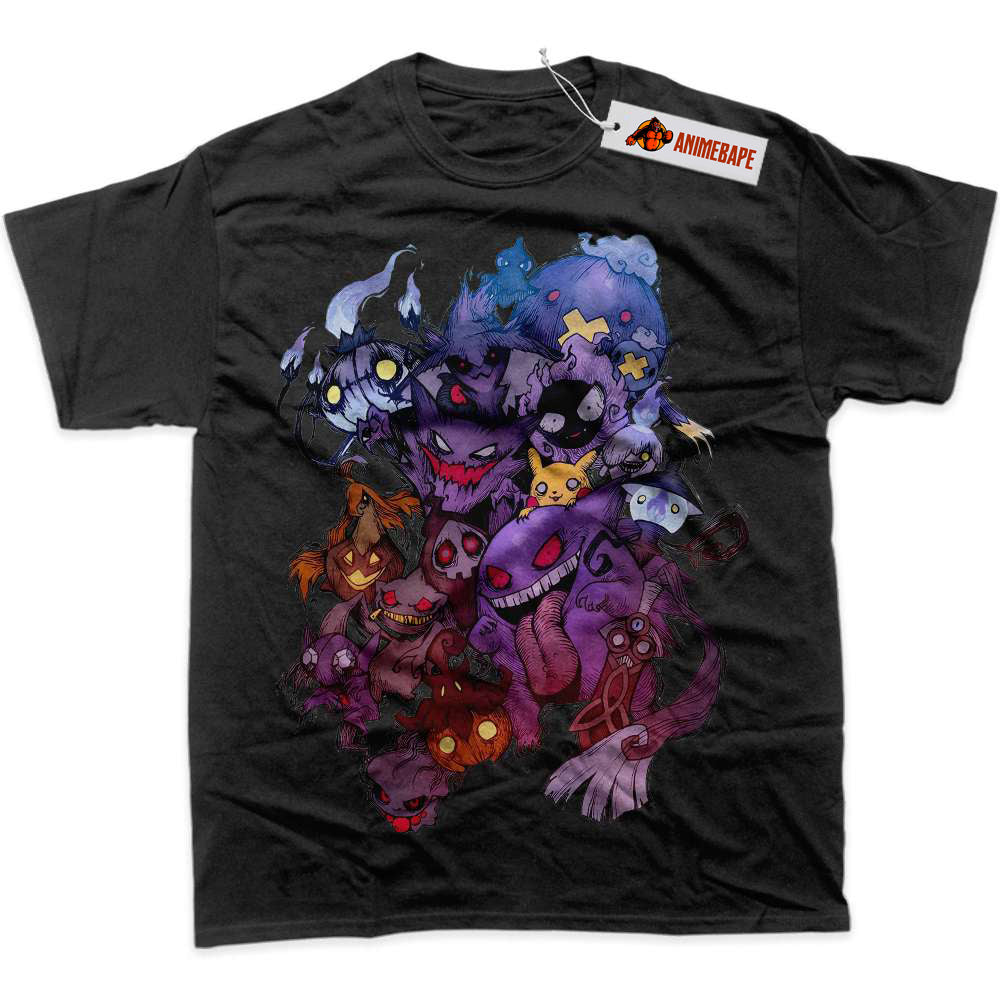 Pokemon Halloween Graphic T-Shirt, Anime PKM Shirt for Fans
