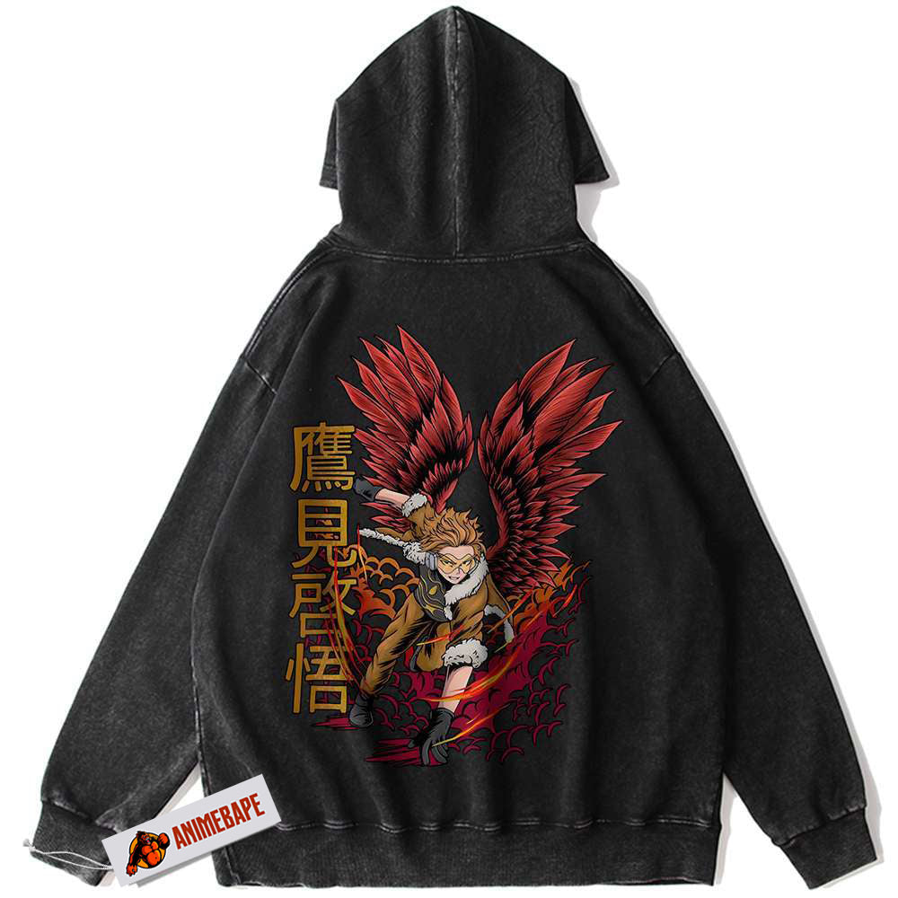 My Hero Academia Vintage Hawks Hoodie, Anime Apparel, MHA Hoodie