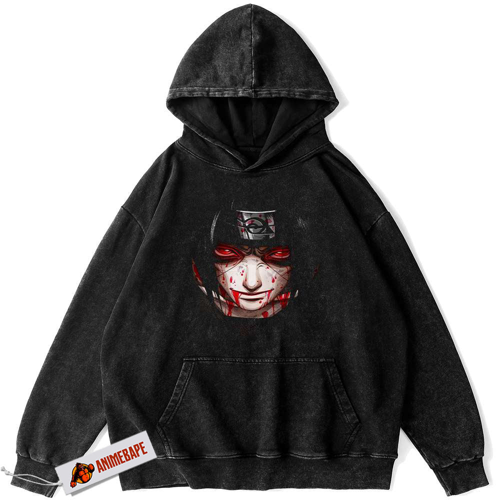 Itachi Uchiha Vintage Hoodie, Naruto Anime Hoodie for Fans