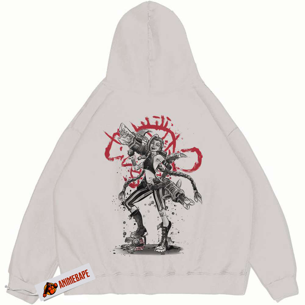 League of Legends Jinx V2 Vintage Hoodie for Gamers and Fans