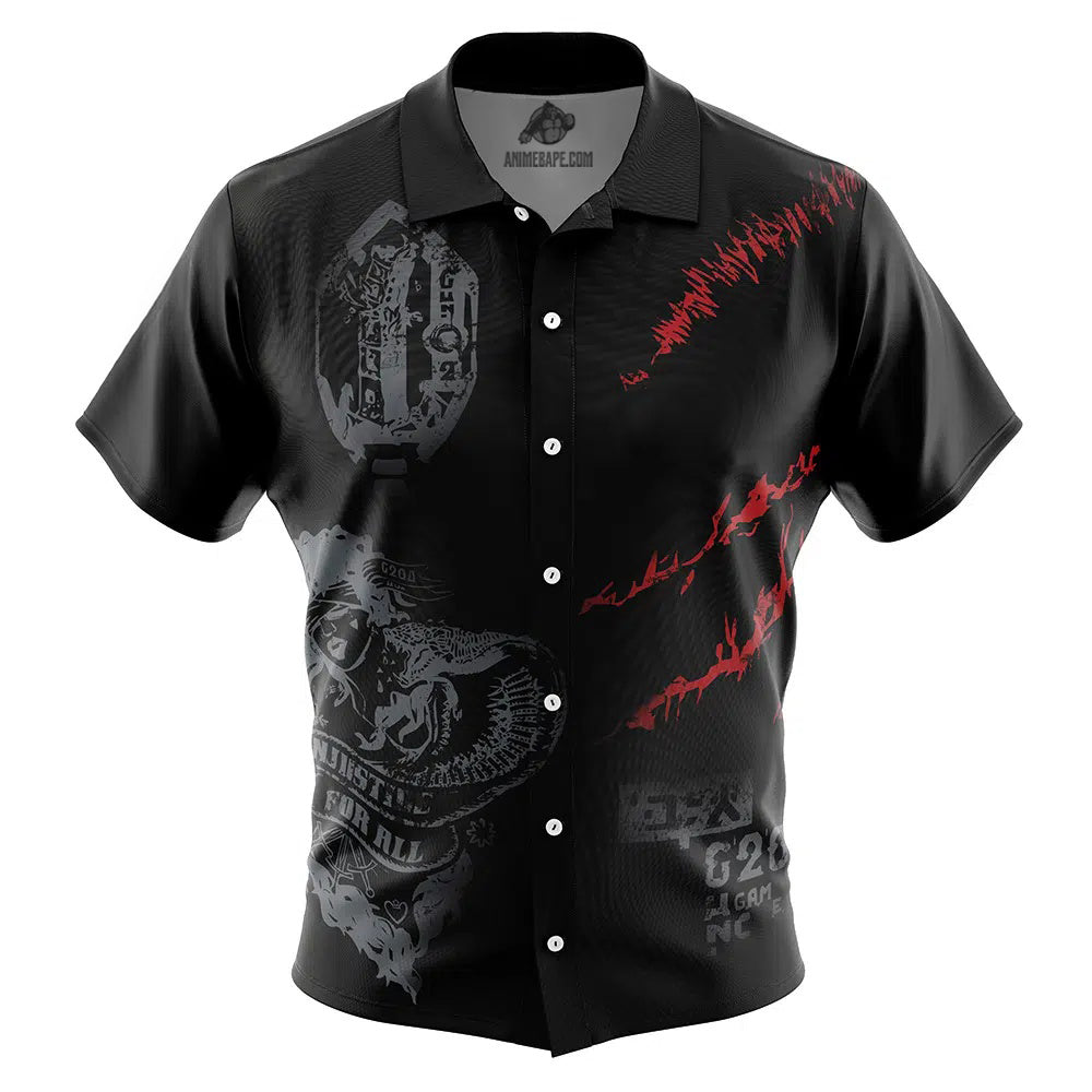 Johnny Silverhand Tattoo Cyberpunk Button Up Hawaiian Shirt