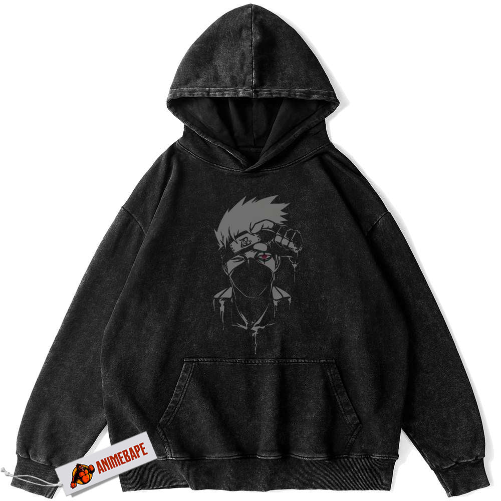 Kakashi Hatake Vintage Hoodie, Naruto Anime Apparel for Fans