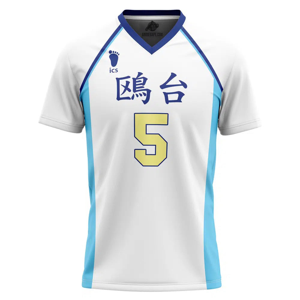 Kamomedai High Hoshiumi #5 Haikyuu V-neck T-Shirt