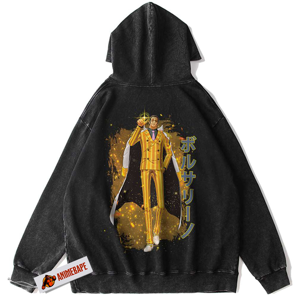 Kizaru Anime Hoodie, One Piece Vintage Hoodie for Fans