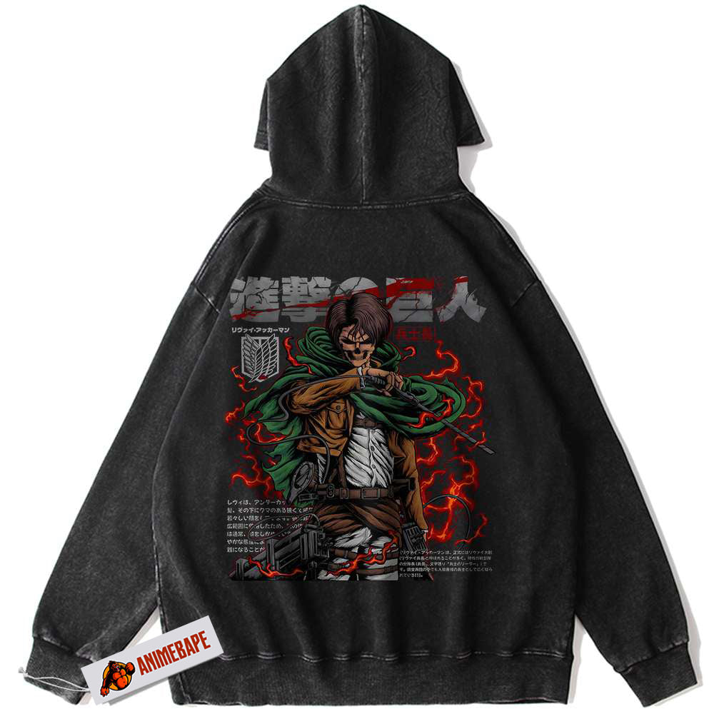 Levi Ackerman Attack On Titan Hoodie Vintage Anime Style Hoodie