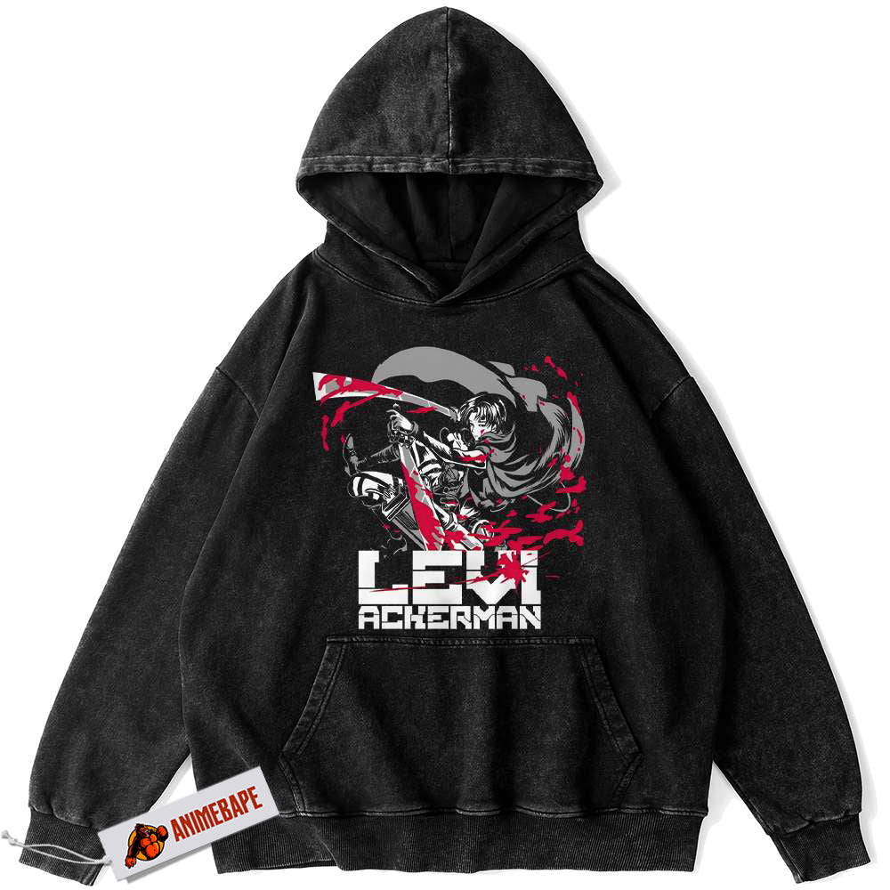 Levi Ackerman Attack On Titan Vintage Hoodie for Anime Fans