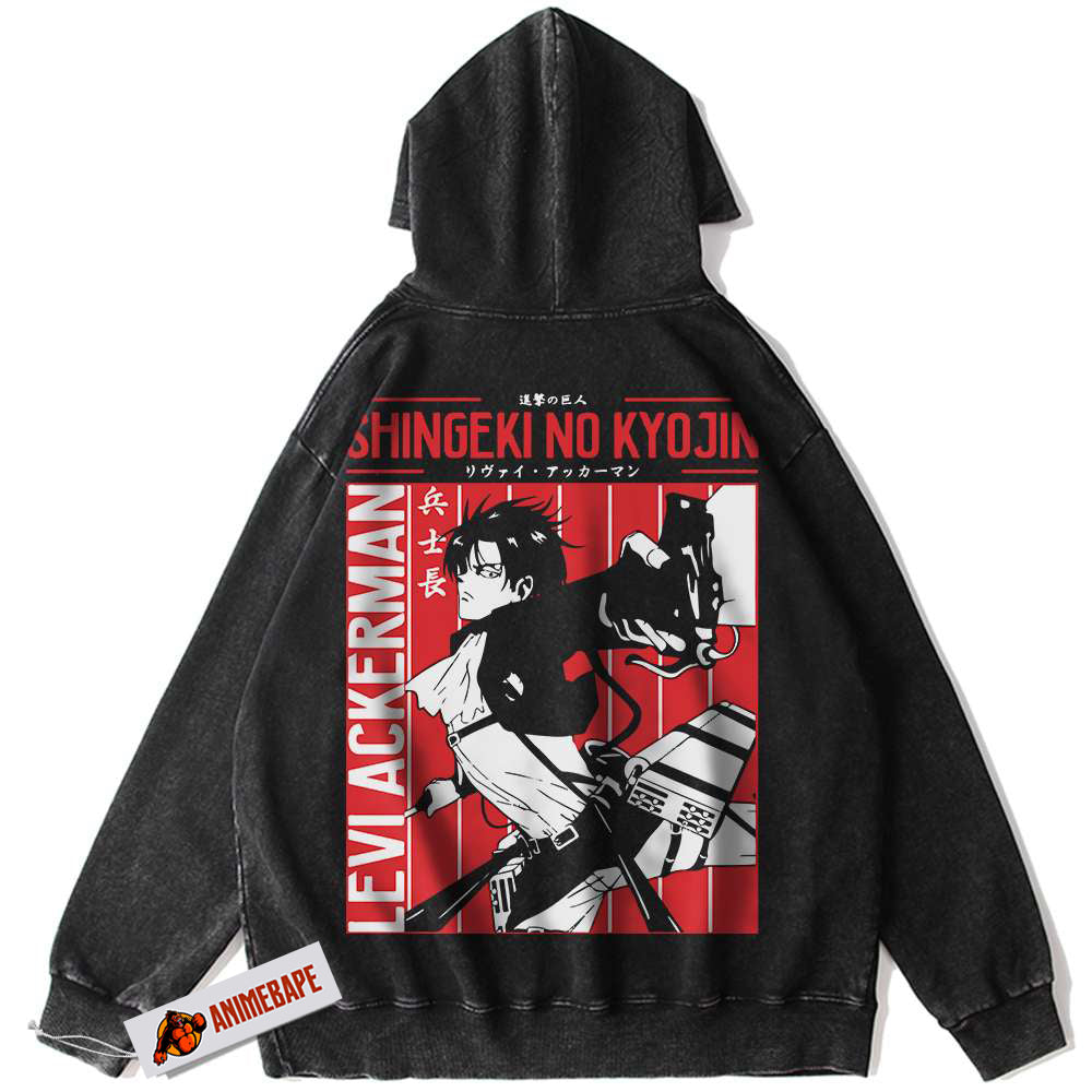 Levi Ackerman Attack on Titan Vintage Hoodie, AOT Anime Hoodie