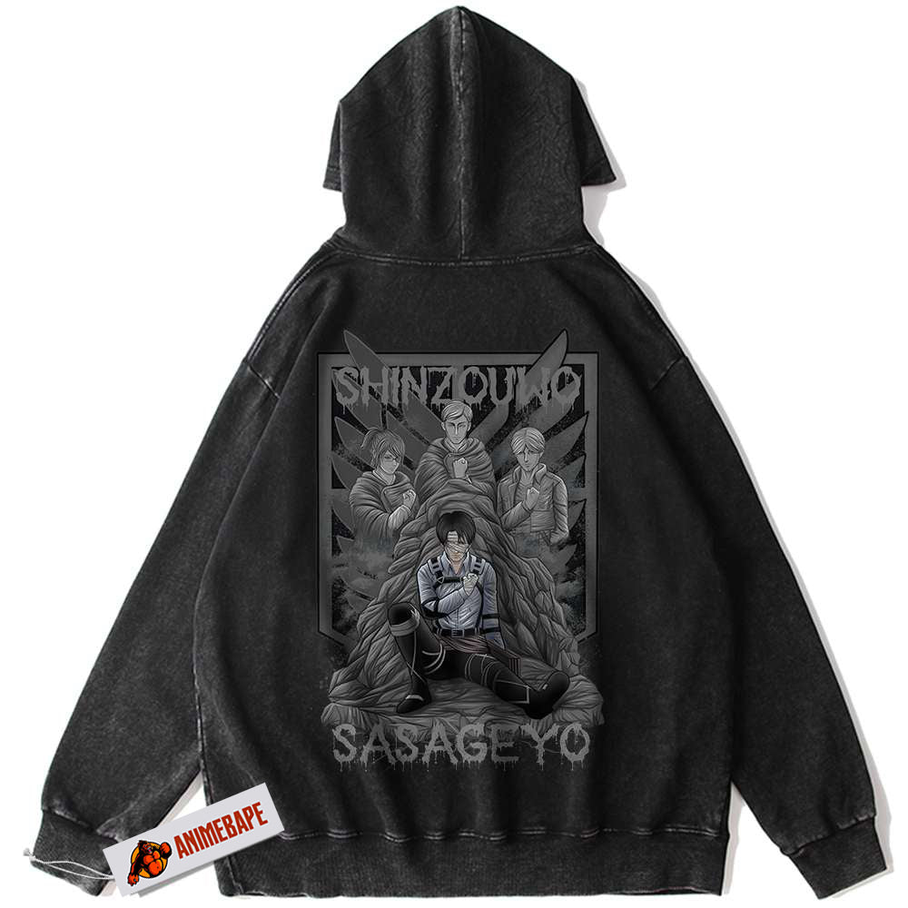 Levi Ackerman Attack on Titan Vintage Hoodie, Anime AOT Hoodie