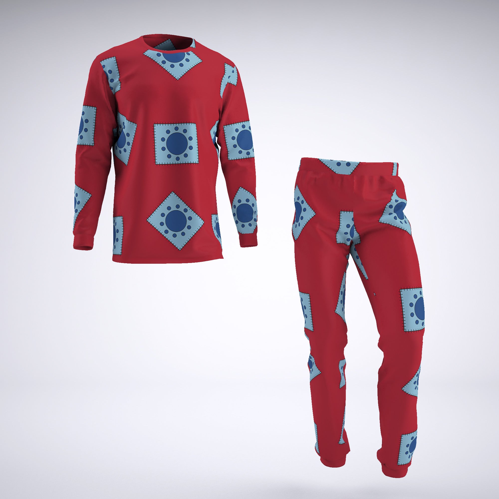 Luffy Wano Pattern One Piece Pirates Pajamas