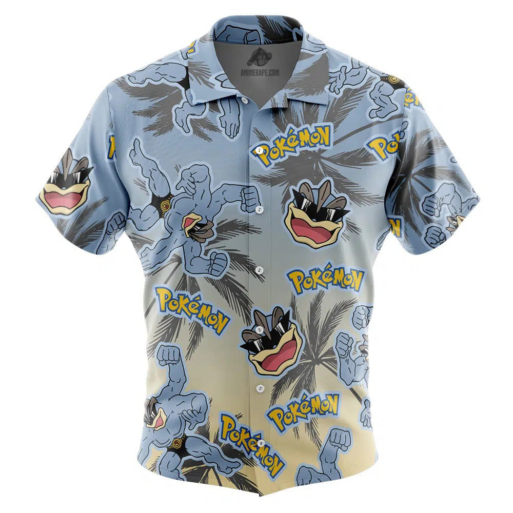 Machamp Pokemon Alolan Style Button Up Hawaiian Shirt