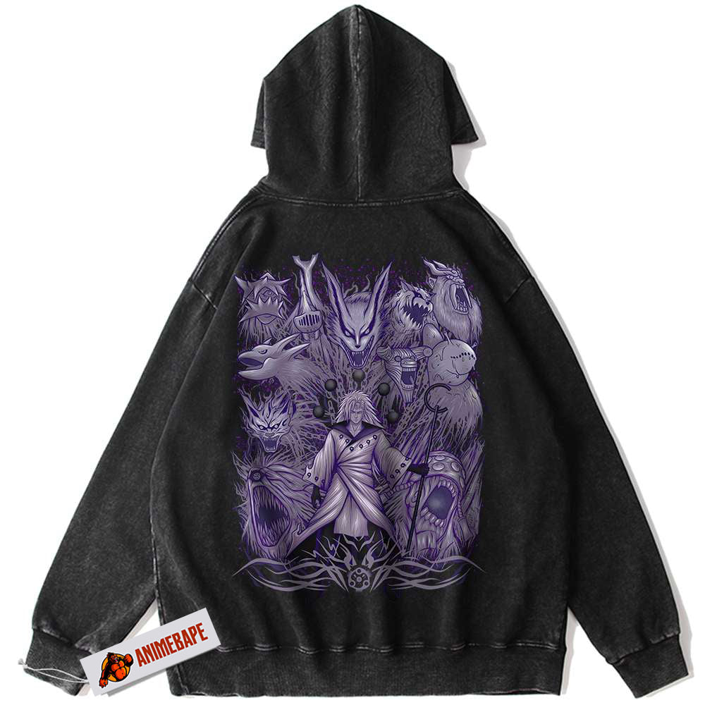 Madara Uchiha Vintage Hoodie, Naruto Anime Pullover Sweatshirt