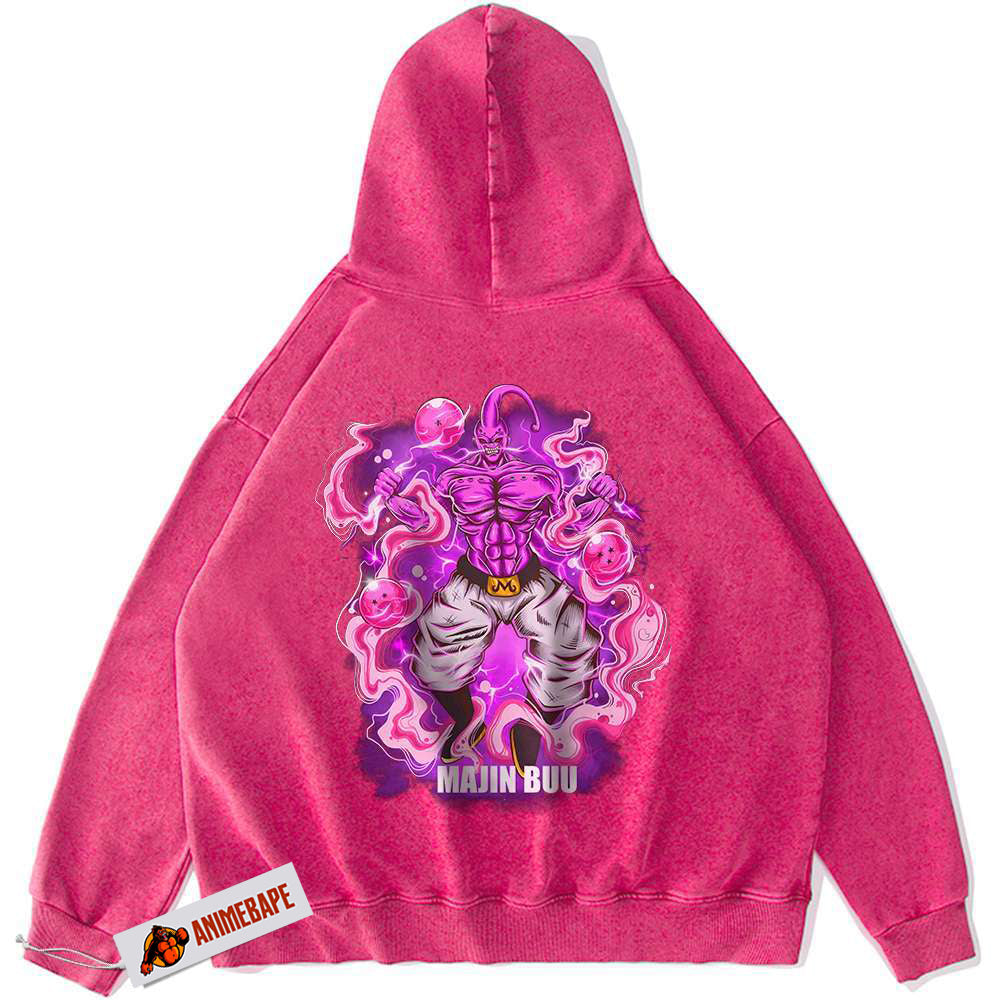 Majin Buu Dragon Ball Z Hoodie, DBZ Vintage Anime Hoodie