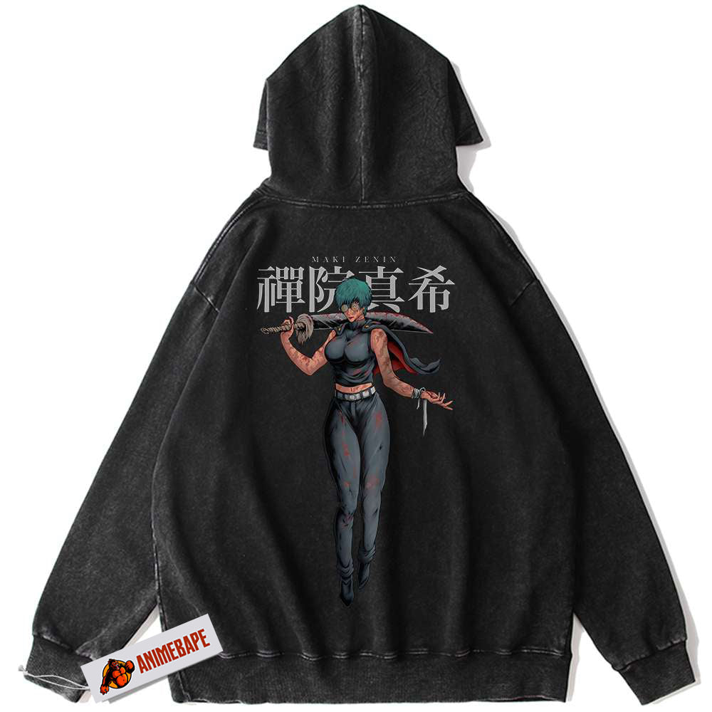 Maki Zenin Jujutsu Kaisen Vintage Anime Hoodie for Fans
