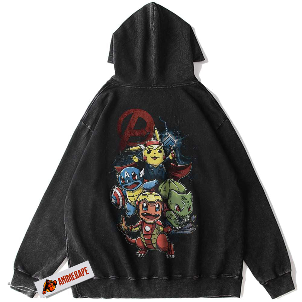 Marvel Pokemon Vintage Anime Hoodie, PKM Hoodie for Fans