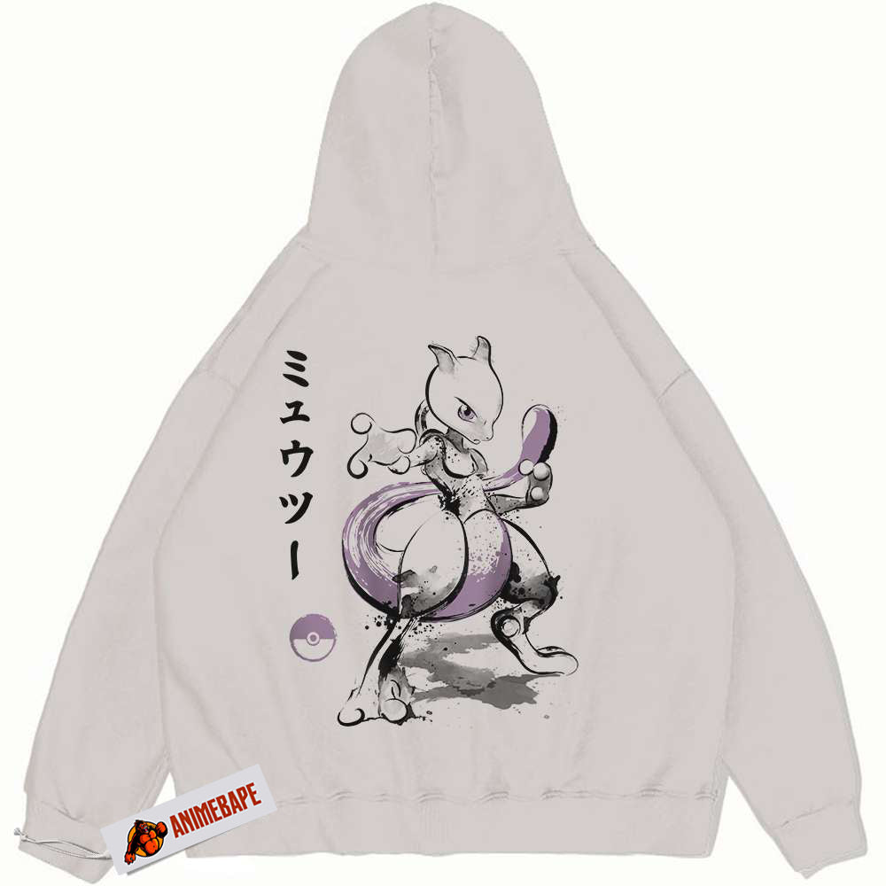 Mewtwo Vintage Hoodie, Pokemon Anime Hoodie for Fans