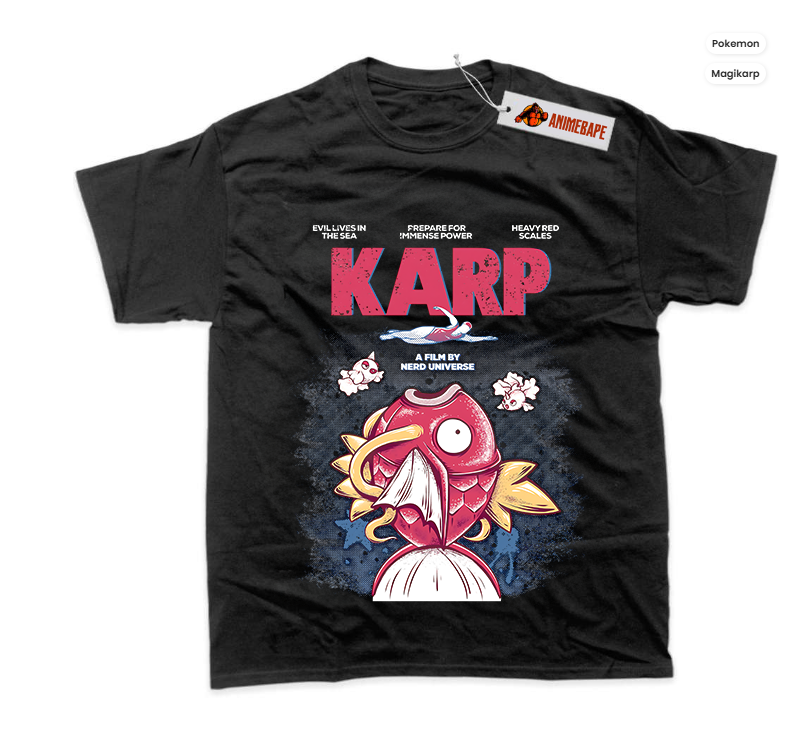 Jaws Magikarp Pokemon Anime Graphic T-Shirt for Fans