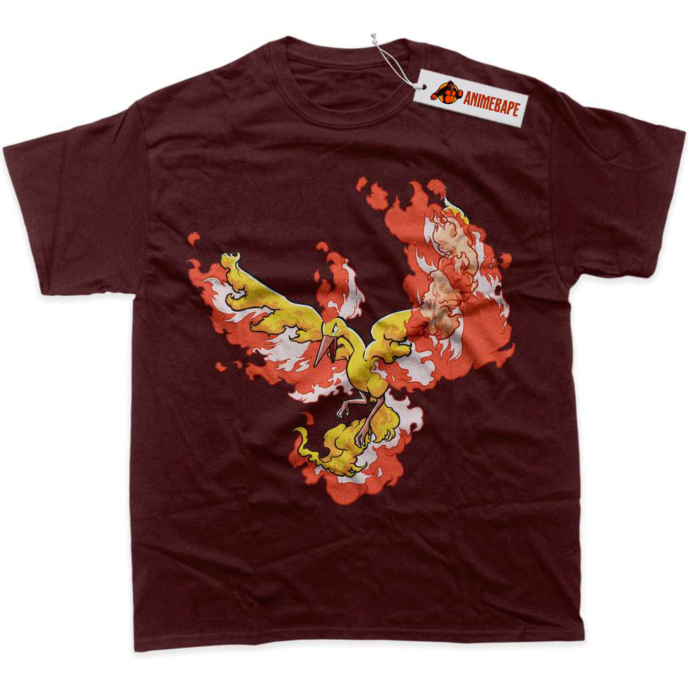 Moltres Pokemon Graphic T-Shirt, Anime PKM Shirt for Fans