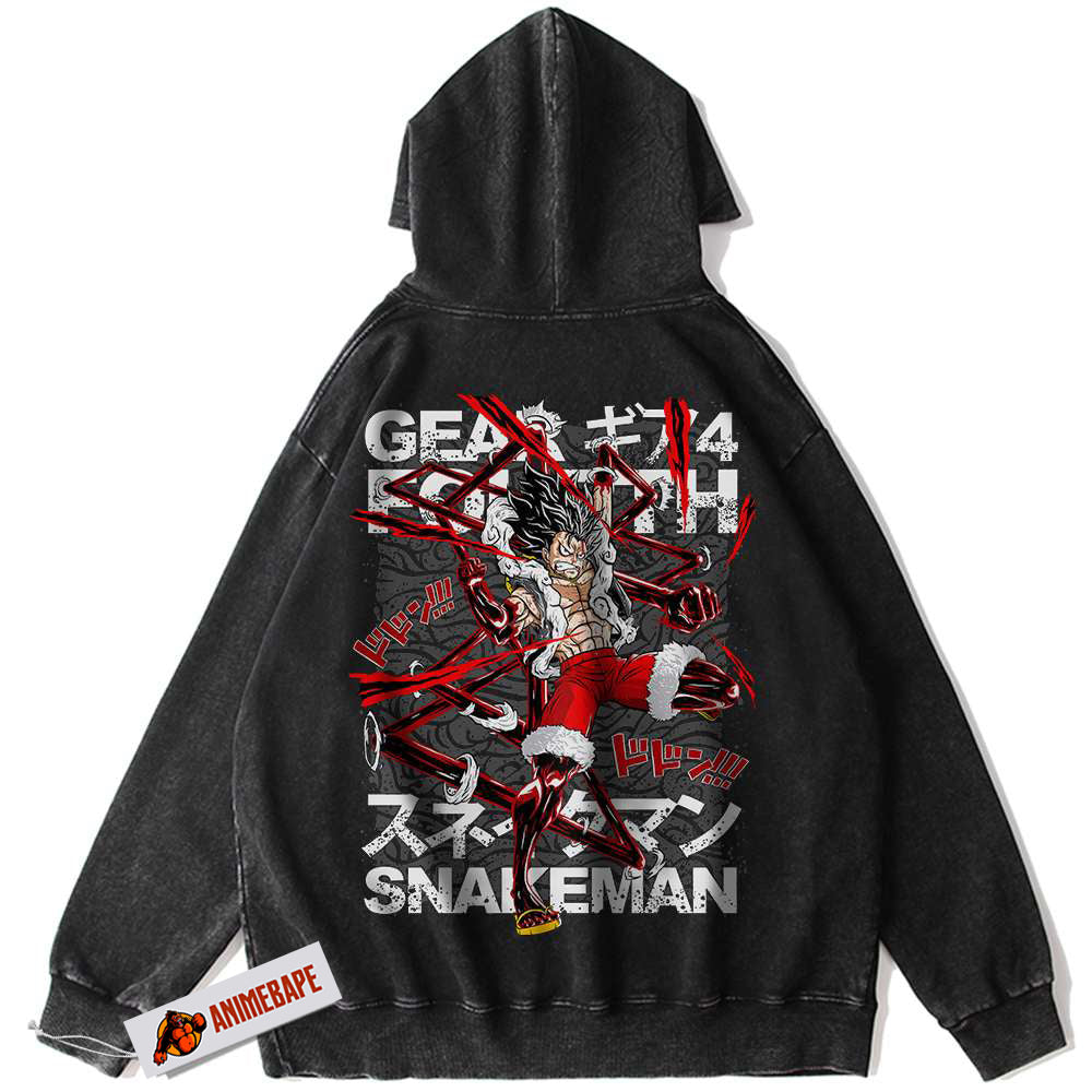 One Piece Vintage Hoodie for Men, Monkey D Luffy Anime Hoodie