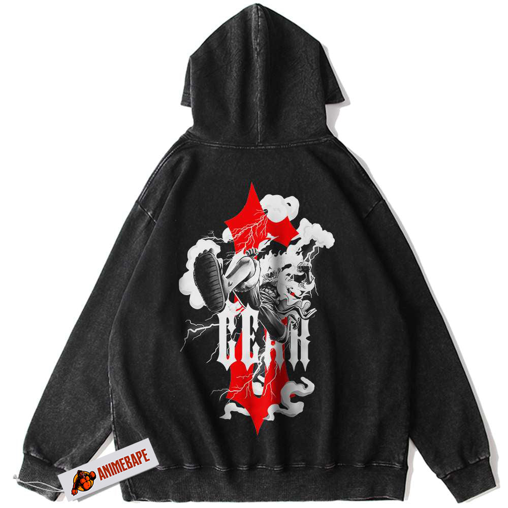 One Piece Anime Hoodie, Vintage Monkey D Luffy Hoodie for Fans