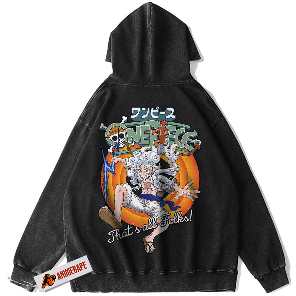 One Piece Anime Monkey D Luffy Vintage Hoodie for Fans