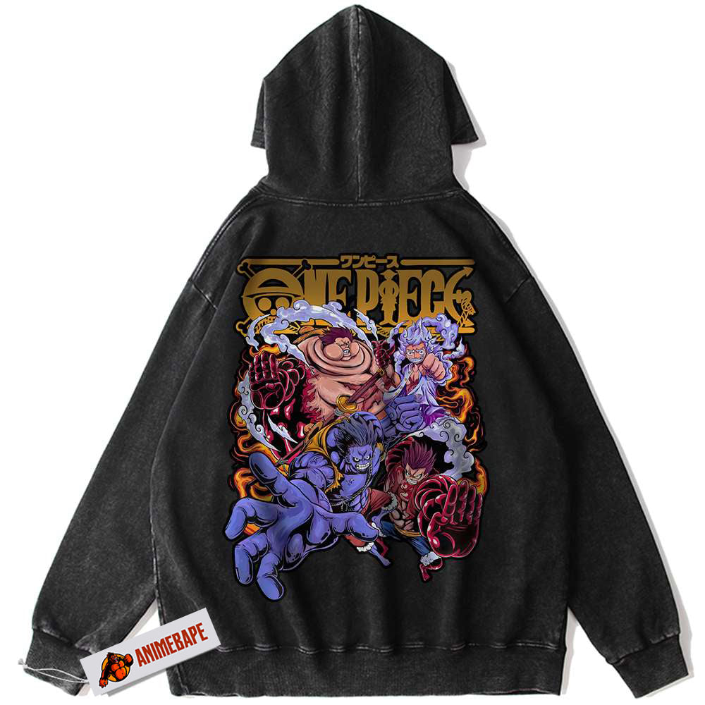 One Piece Monkey D Luffy Vintage Hoodie, Anime Hoodie v61