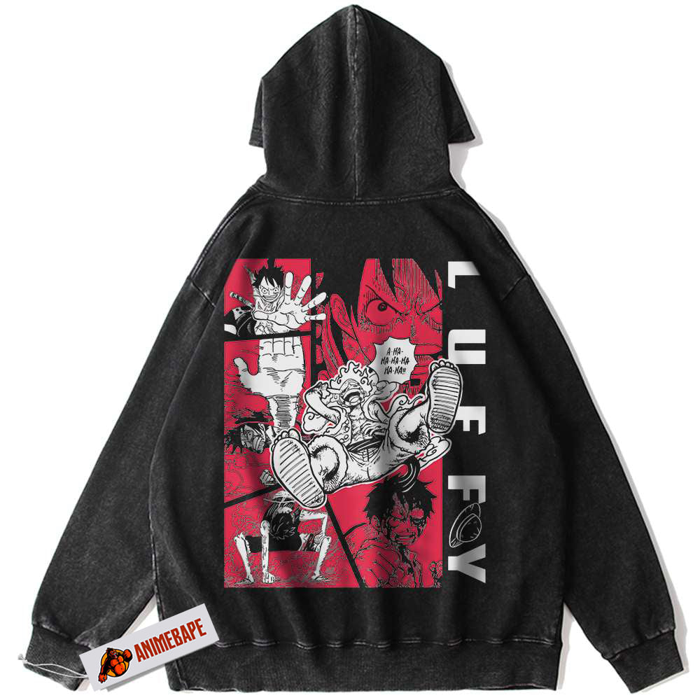 One Piece Vintage Monkey D Luffy Hoodie, Anime Hoodie for Fans
