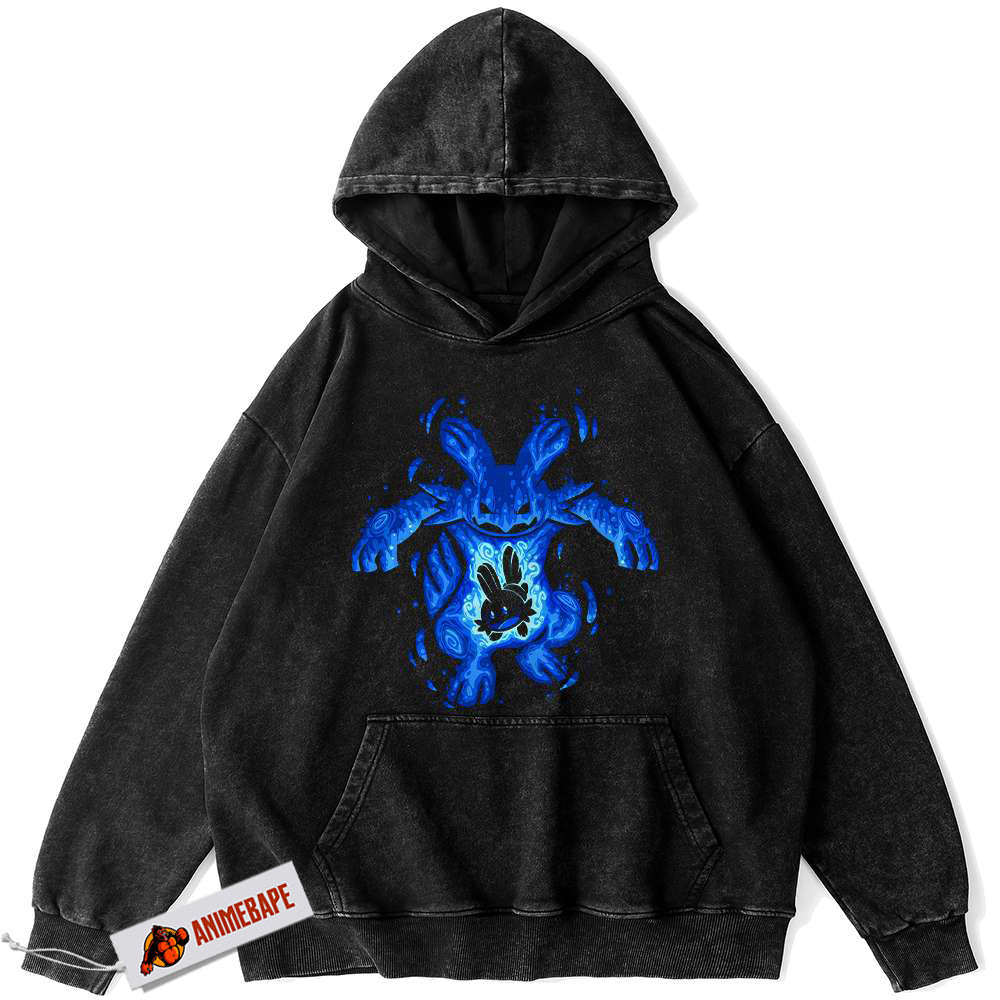 Mudkip Marshtomp Pokemon Vintage Hoodie for Anime Fans