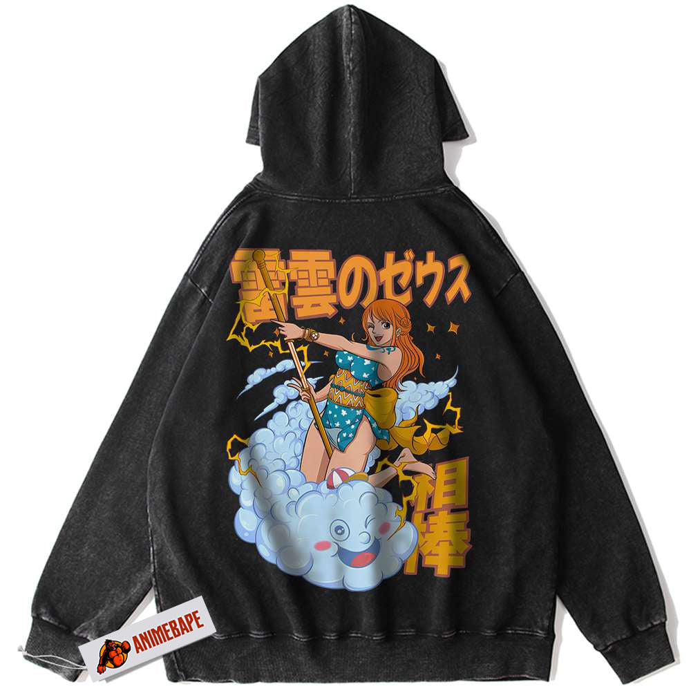 One Piece Vintage Nami Anime Hoodie for Fans and Collectors