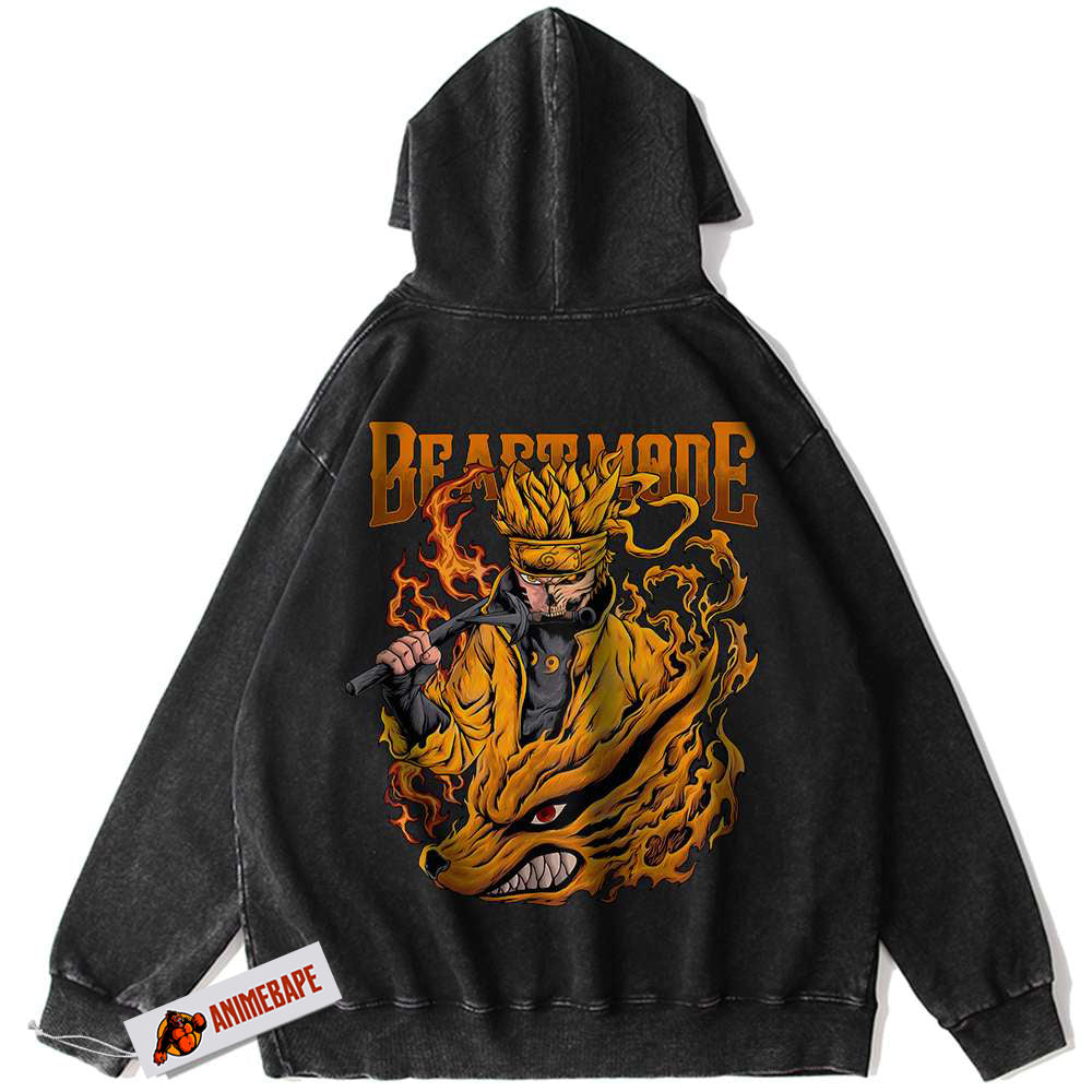 Naruto Uzumaki Kurama Vintage Anime Hoodie for Fans and Collectors