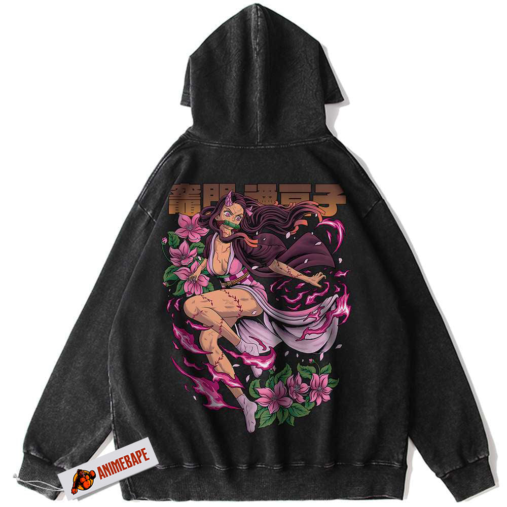 Nezuko Kamado Demon Slayer Vintage Hoodie for Anime Fans