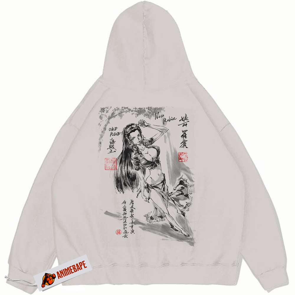One Piece Nico Robin Vintage Anime Hoodie for Fans