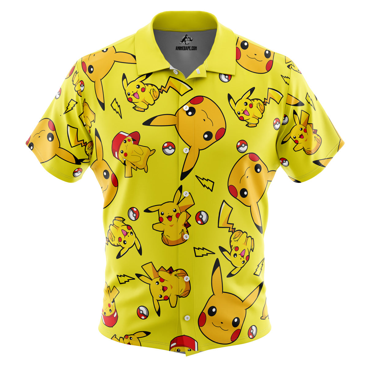 Pikachu Pattern Pokemon Button Up Hawaiian Shirt