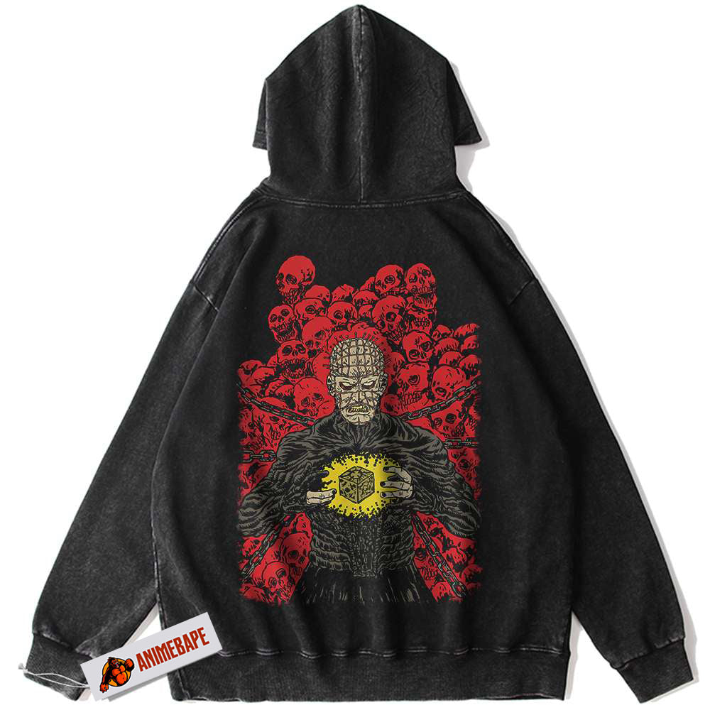 Hellraiser Pinhead Hoodie, Vintage Horror Halloween Apparel