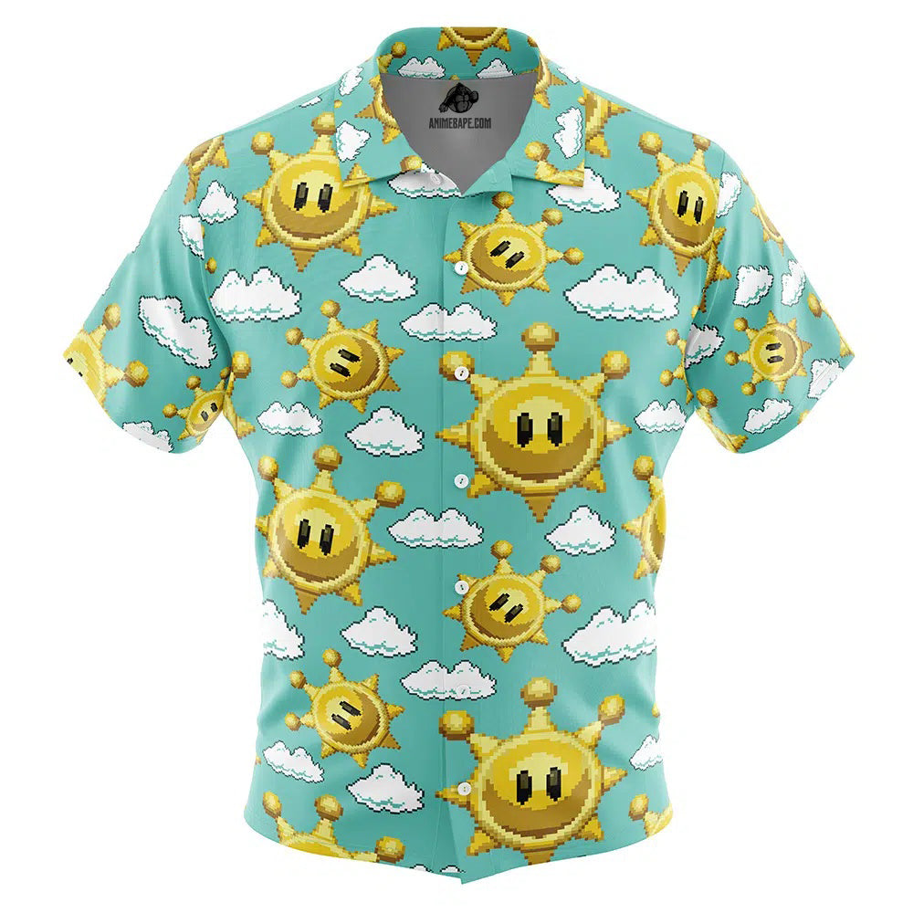 Pixel Shine Sprite Super Mario Bros Button Up Hawaiian Shirt