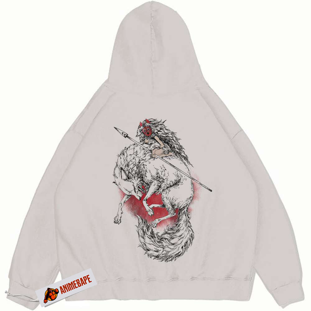 Princess Mononoke Anime Hoodie, Vintage Studio Ghibli Sweatshirt