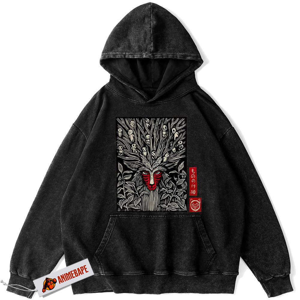 Princess Mononoke Vintage Anime Hoodie, Studio Ghibli Apparel