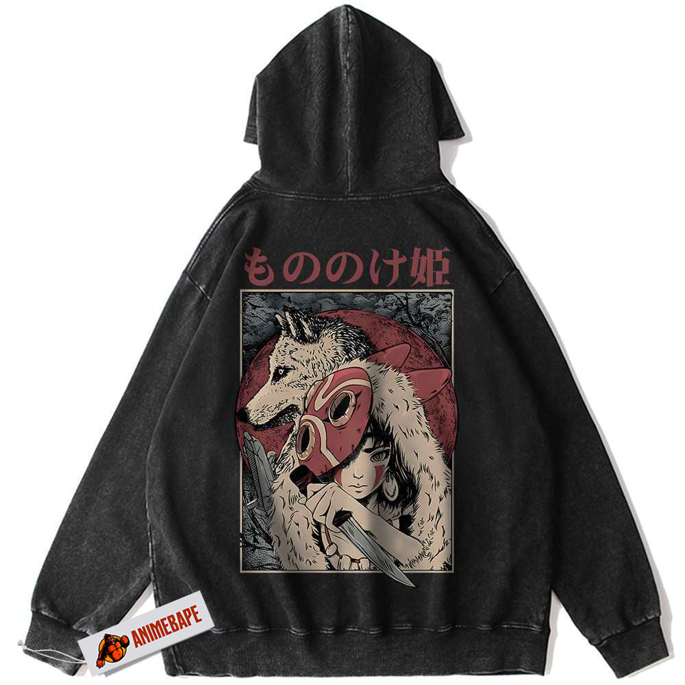 Princess Mononoke Anime Hoodie, Vintage Studio Ghibli Hoodie