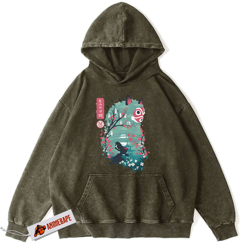 Princess Mononoke Anime Hoodie, Vintage Studio Ghibli Sweatshirt