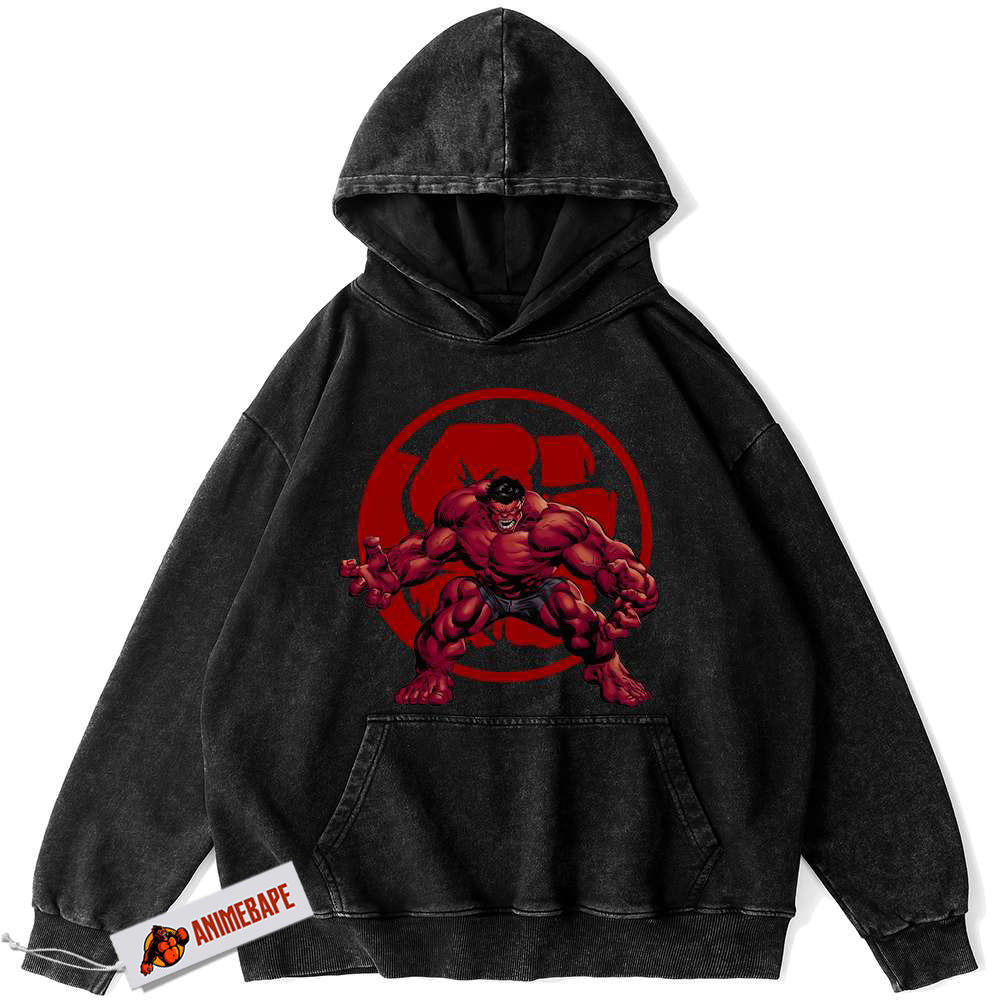 Red Hulk Vintage Marvel Comics Hoodie for Men and Women