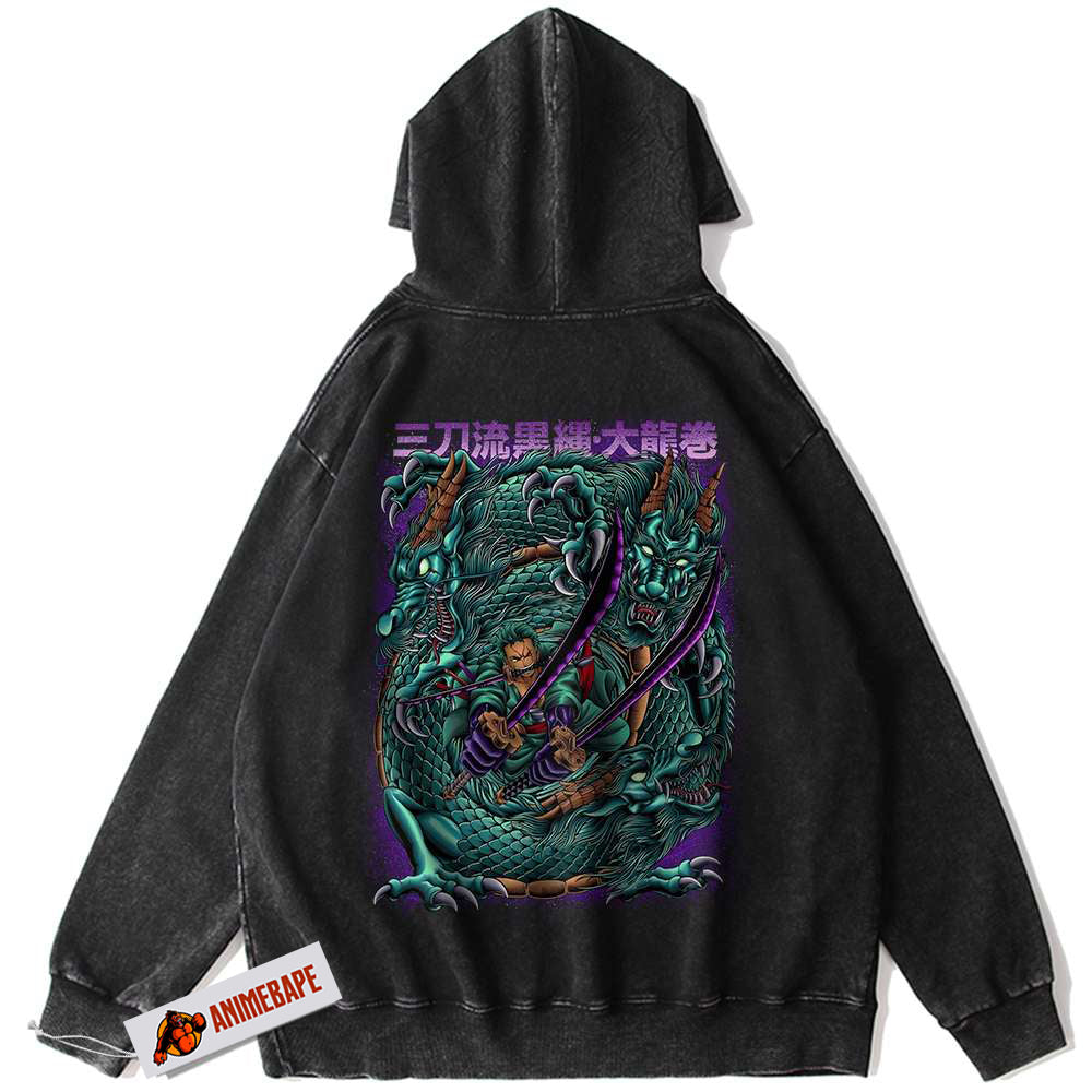One Piece Vintage Roronoa Zoro Hoodie, Anime Hoodie v79