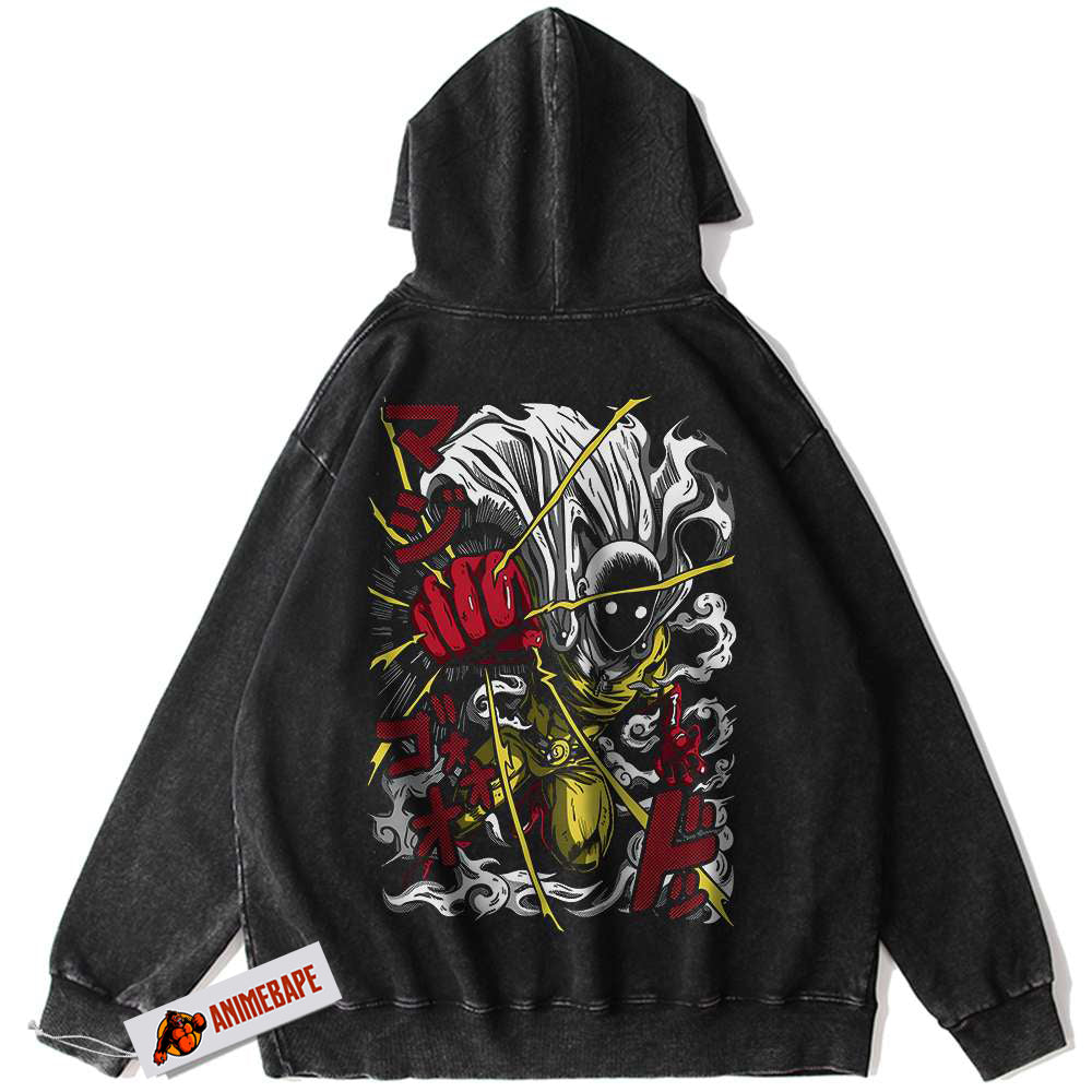 One Punch Man Saitama Vintage Hoodie, Anime Hoodie for Fans