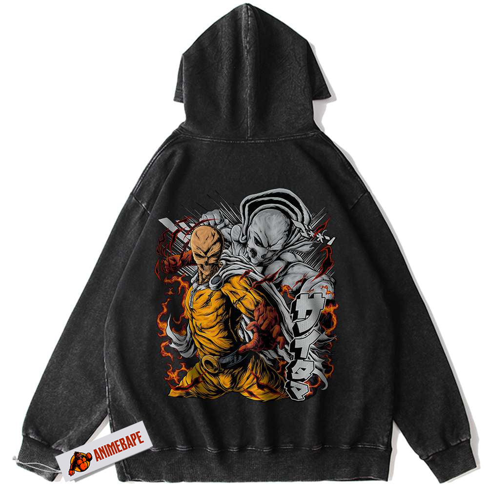 One Punch Man Saitama Vintage Hoodie, Anime Shirt for Fans