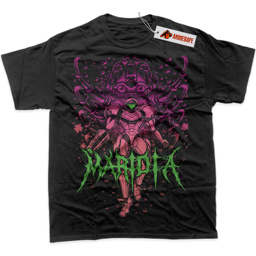Metroid Samus Aran Graphic T-Shirt, Retro Video Game Apparel