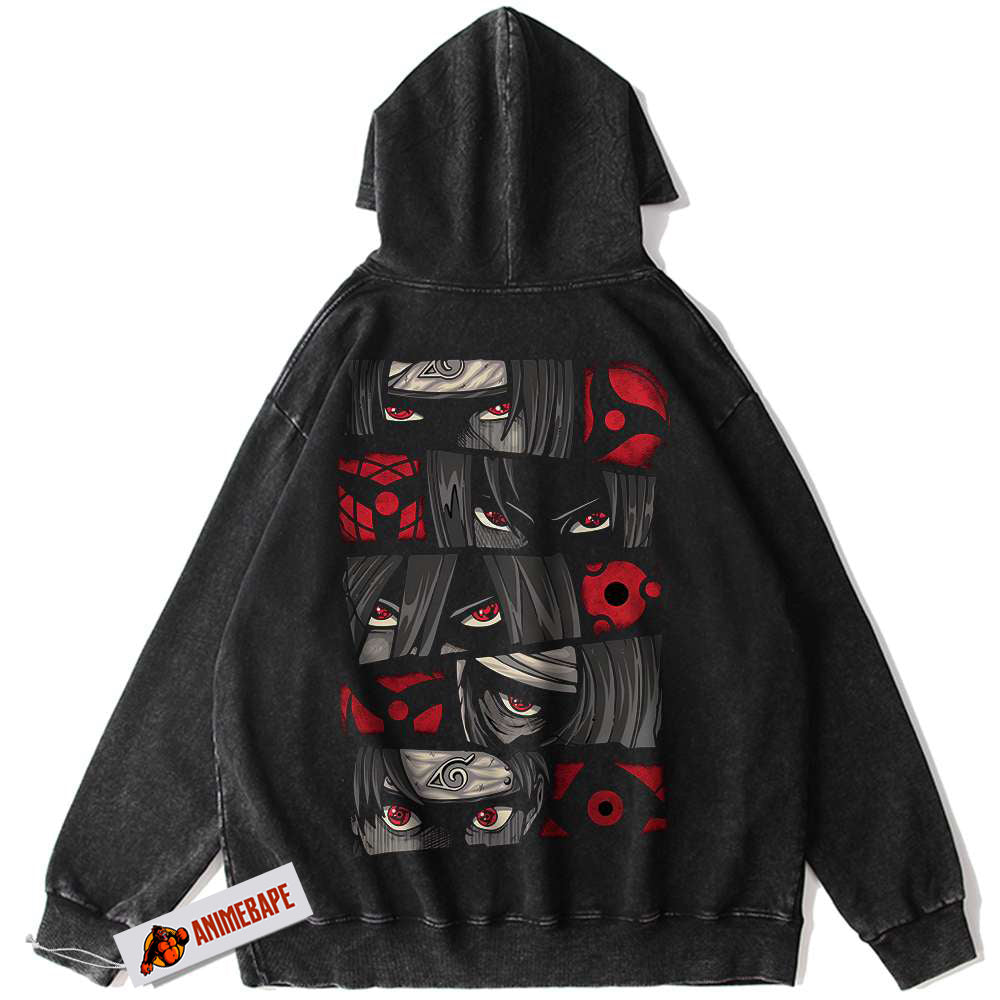 Naruto Sharingan Vintage Hoodie, Anime Sweatshirt for Fans