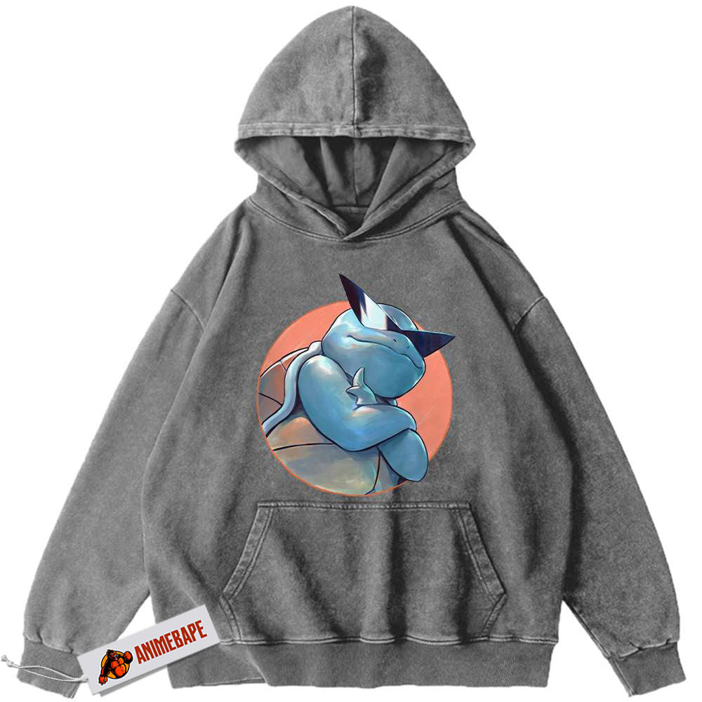 Pokemon Squirtle Vintage Hoodie, Anime PKM Hoodie for Fans