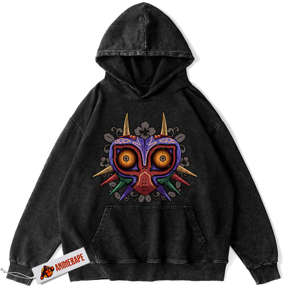 Majoras Mask Hoodie for Fans, Vintage Video Game Hoodie